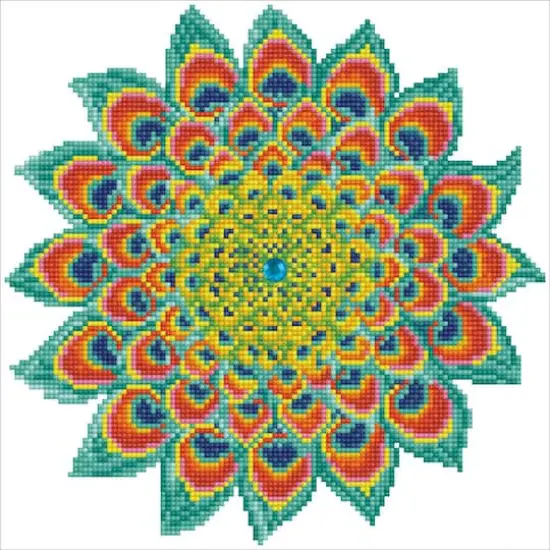 Diamond Dotz&reg; Intermediate Peacock Mandala Diamond Painting Kit {1}