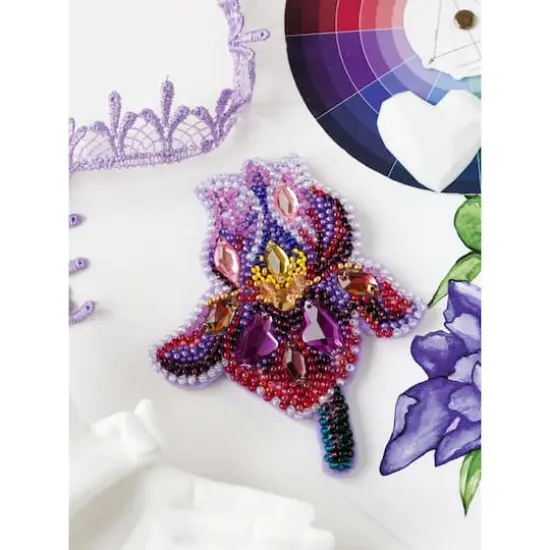 Abris Art Amethyst Iris Bead Embroidery Decoration Kit {1}