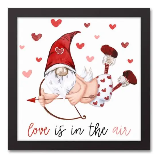 Gnome Cupid 13.73" x 13.73" Black Framed Canvas {1}