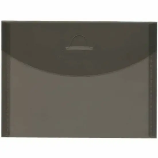 JAM Paper 5.5" x 7.38" Smokey Gray Plastic Tuck Flap Booklet Envelopes, 24ct. {1}