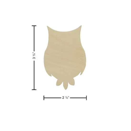 Essentials by Leisure Arts 24 Pack 2.38" x 3.75" Owl Flat Wood Shape {4}