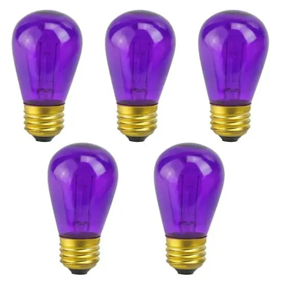 Transparent Incandescent S14 Replacement Christmas Bulbs, 25ct. Violet {5}