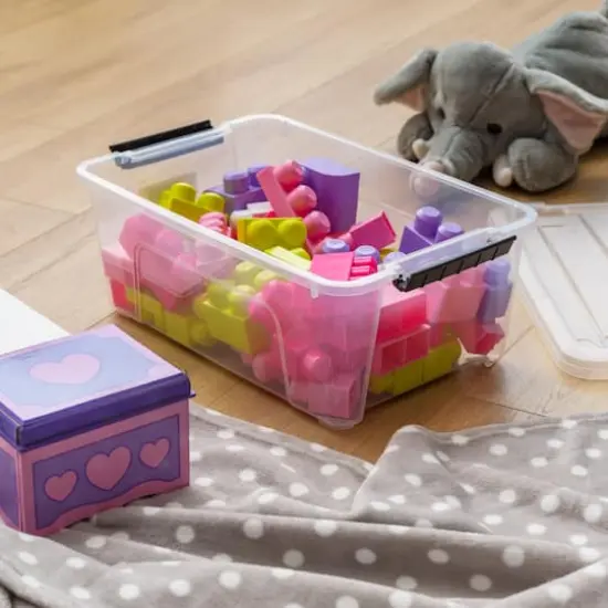 IRIS&reg; 13.5qt. Buckled Clear Boxes with Clear Buckle Lids, 6ct. {20}