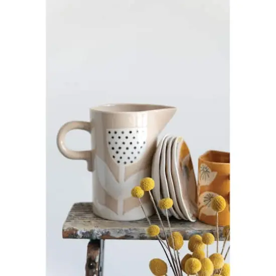 Hello Honey&reg; 5.5" Hand Painted Stoneware Plate with Floral Pattern Set, 4ct. {5}