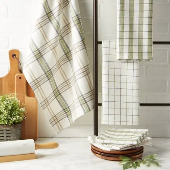 DII&reg; Fresh Herbs Kitchen Textiles Dishtowels & Dishcloths Green House Set {7}