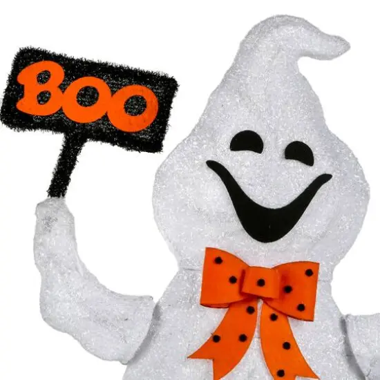 31" Pre-Lit Ghost With BOO Banner Garden Stake {3}