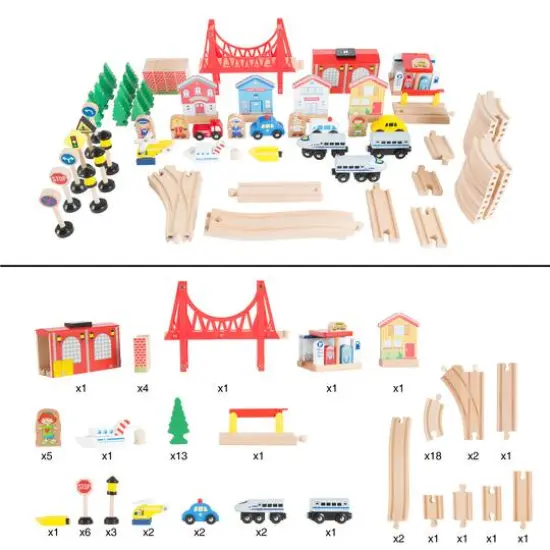 Toy Time Wooden Train Set Table {4}