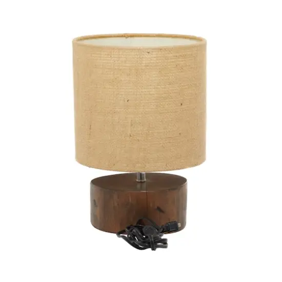Brown Wood Rustic Table Lamp, 14" x 10" x 10" {3}
