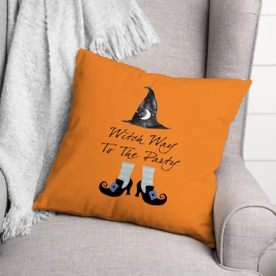 Witch Way To The Party Throw Pillow {3}