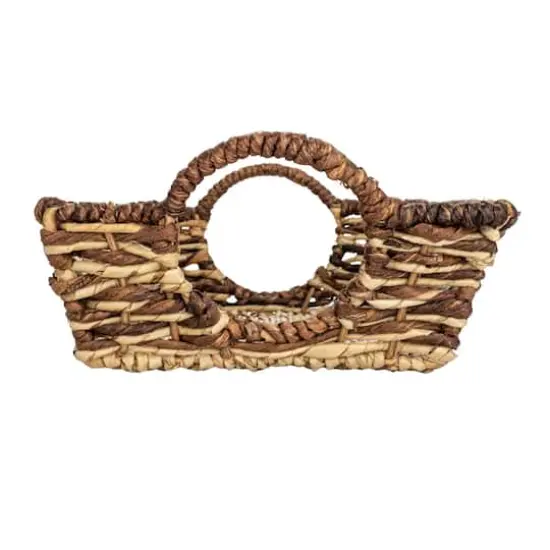 Hello Honey&reg; Natural & Brown Hand-Woven Buri & Abaca Tray Set {9}