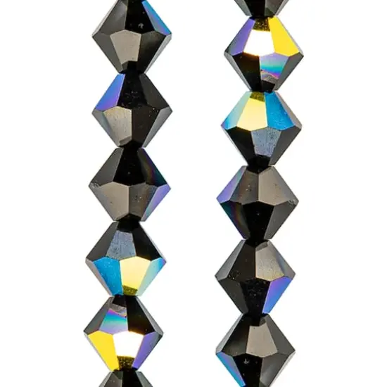 Preciosa Glass Crystal Bicone Beads, 6mm by Bead Landing&trade; Jet AB {1}