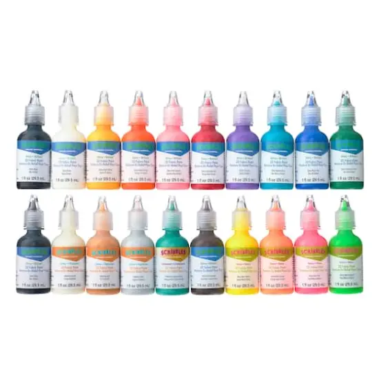 Scribbles&reg; Shiny Rainbow 3D Fabric Paint Set {1}