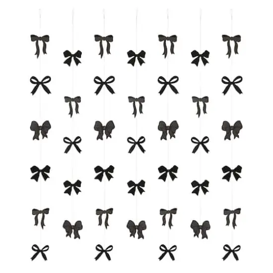 5ft. Black Bow Garland Backdrop by Celebrate It&trade; {1}