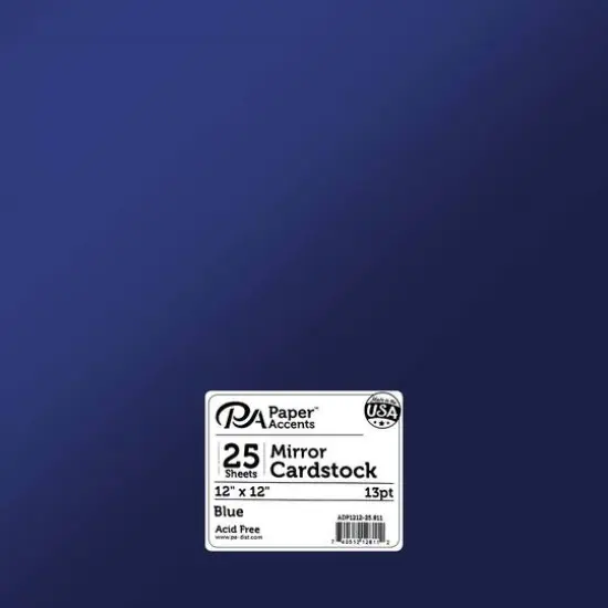 PA Paper&trade; Accents 12" x 12" Mirror Cardstock, 25 Sheets Blue {1}