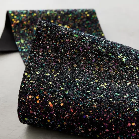 5.375" x 1yd. Encrusted Glitter Ribbon by Celebrate It&reg; Black {4}