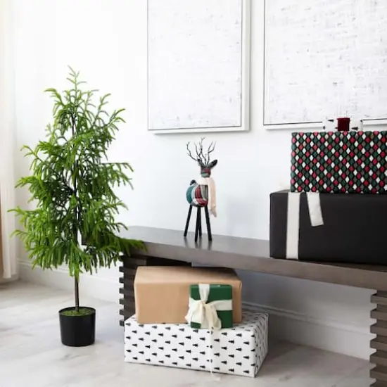 4ft. Unlit Norfolk Pine Artificial Potted Christmas Tree {6}