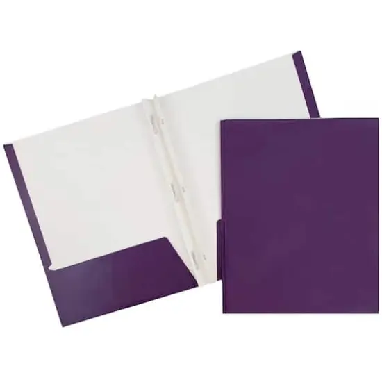 JAM Paper Primary Glossy Laminated Two Pocket Folders With Clasps, 6ct. {4}