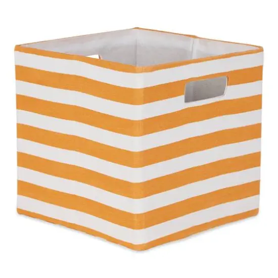 DII&reg; Striped Square Storage Cube Pumpkin Spice {1}