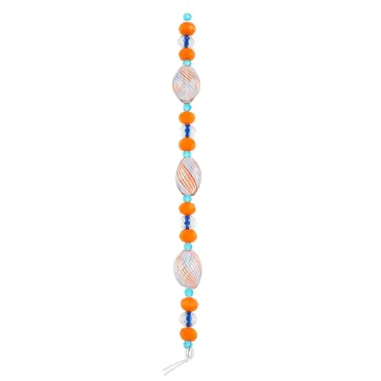 Orange Lampwork Glass Stripe Oval Beads by Bead Landing&trade; {4}