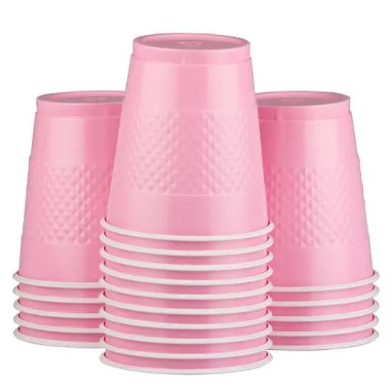 JAM Paper 12oz.Plastic Party Cups, 20ct. Baby Pink Pastel {1}