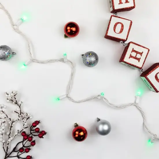 50ct. LED Wide Angle Christmas String Lights with White Wire Green {7}