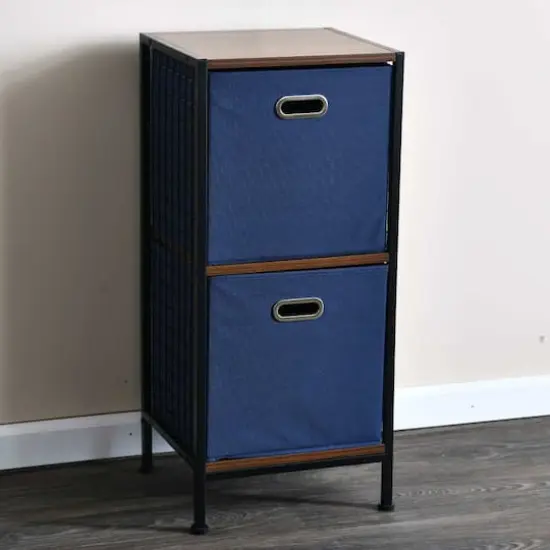 2 Pack Household Essentials 13" Fabric Storage Bins Navy {4}