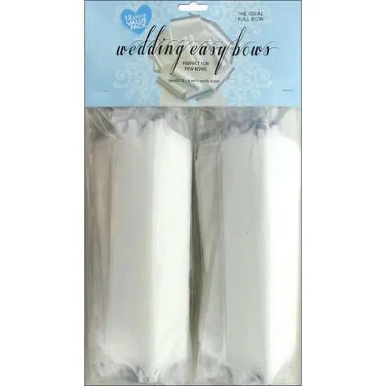 Morex Ribbon 8" White Wedding Easy Bows, 12ct. {1}