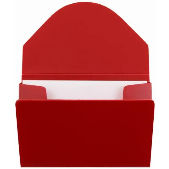 JAM Paper Plastic Business Card Holder Case Red Solid {5}