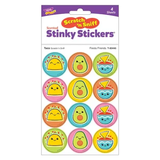 TREND Enterprises&reg; Fiesta Friends, Taco scent Scratch 'n Sniff Stinky Stickers&reg;, 48 Per Pack, 6 Packs {4}