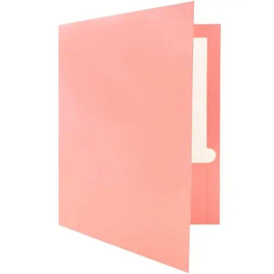 JAM Paper Laminated 2-Pocket Glossy Folders, 6ct. Baby Pink {6}