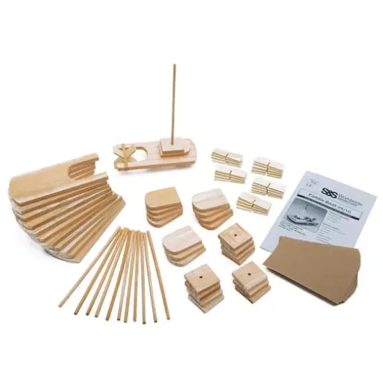 S&S Worldwide&reg; 6" Wooden Paddle Boat, 12ct. {1}