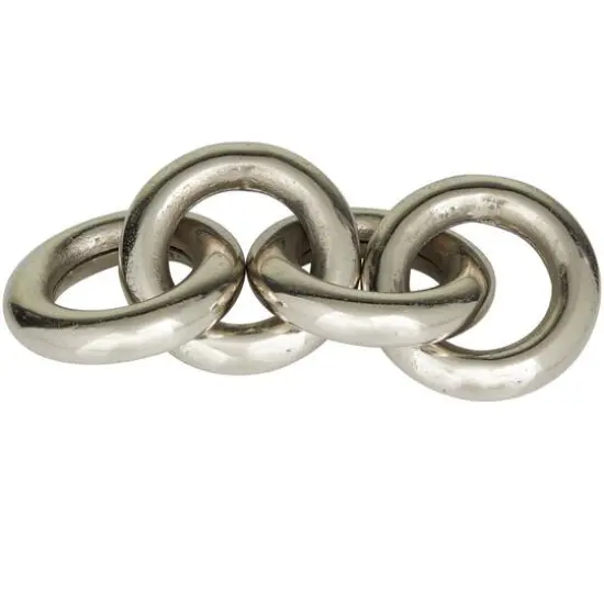16" Aluminum Chain Sculpture Silver {2}