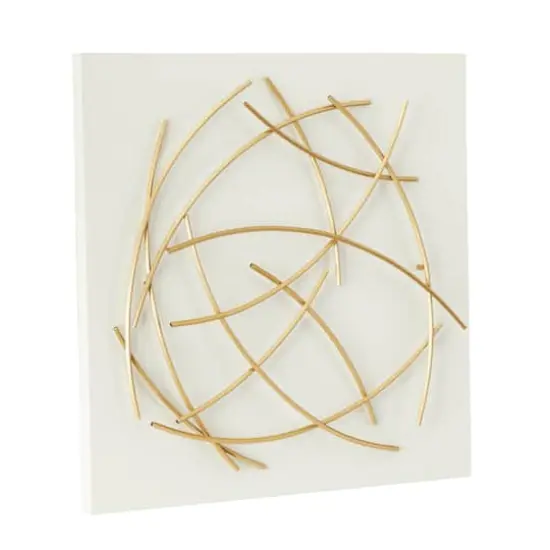 White Wood Contemporary Wall Decor, 24" x 24" x 3" {3}