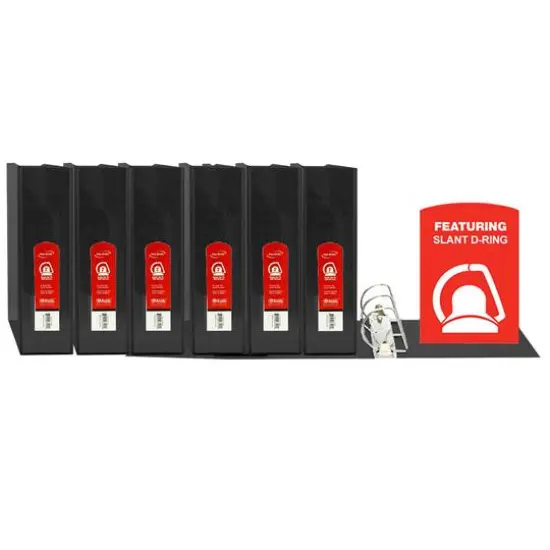 BAZIC® 2" Slant D Ring View Binder with 2 Pockets, 6ct. Red {2}