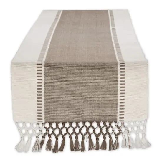 DII&reg; 108" Dobby Stripe Table Runner Brown {1}