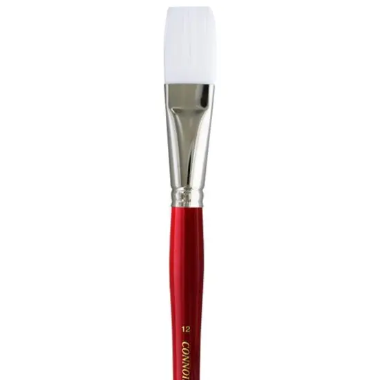 Connoisseur&reg; All Media White Taklon Long Handle Flat Brush {3}