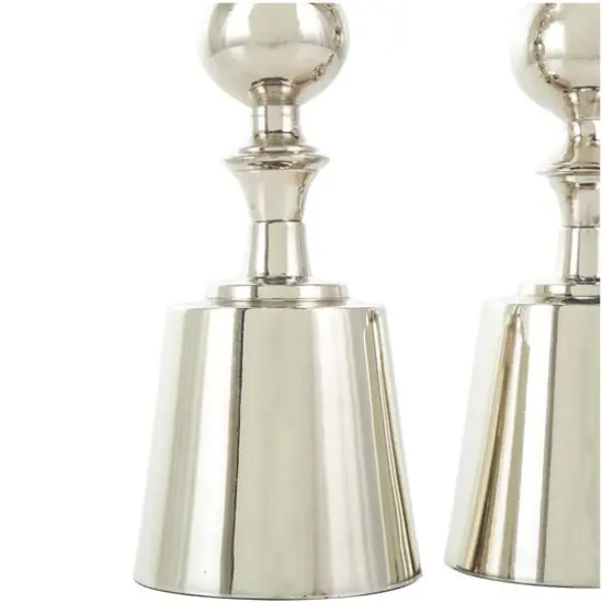 Silver Aluminum Candle Holder Set {6}