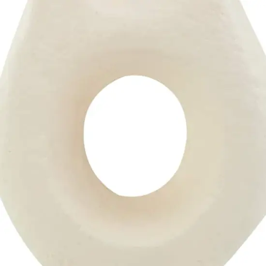 14" Beige Paper Mache Abstract Double Opening Vase {3}