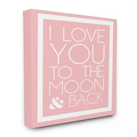 Stupell Industries Pink & White I Love You To The Moon Wall Art {1}