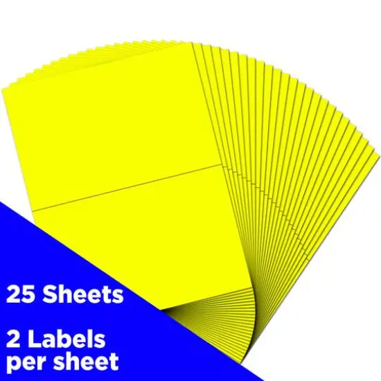 JAM Paper Shipping Labels, 50ct. Neon Yellow {4}