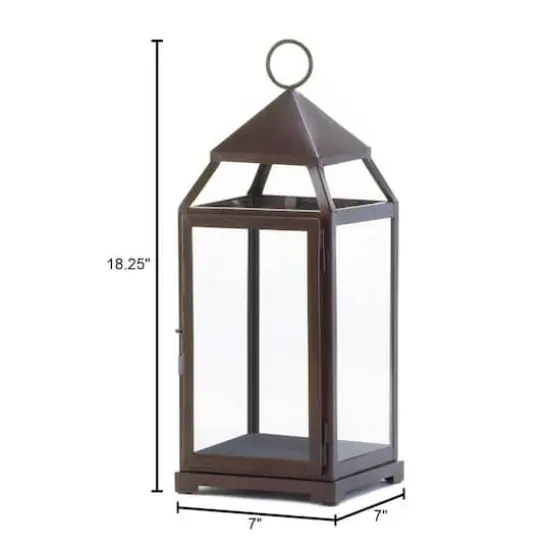 18'' Bronze Contemporary Lantern {4}