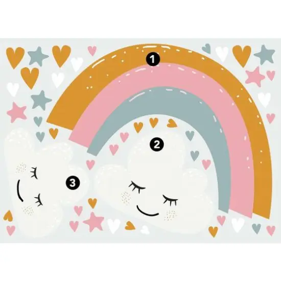 RoomMates Rainbow & Hearts Peel & Stick Giant Wall Decals {5}