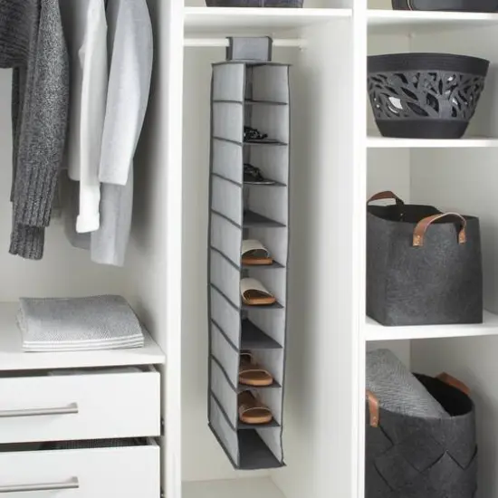 Simplify 10 Shelf Shoe Organizer Dark Gray {4}