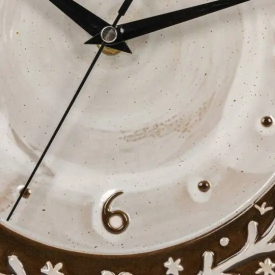 Hello Honey® Brown & White Night Sky Embossed Stoneware Clock {3}
