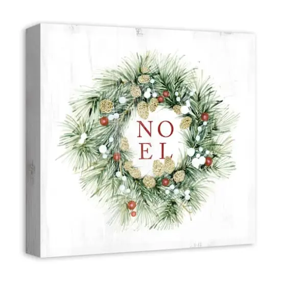 Christmas Wreath Noel Canvas Wall Art {3}