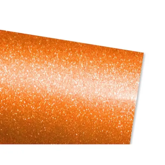 PA Vinyl Fine Glitter Permanent Adhesive Vinyl Orange {3}
