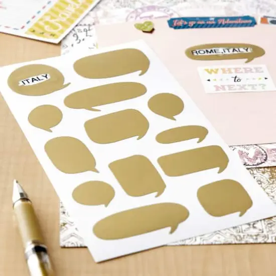 Gold Word Bubble Scratch & Reveal Stickers by Recollections&trade; {3}