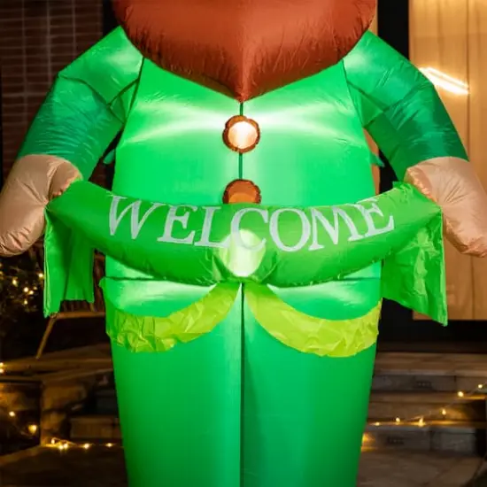 Glitzhome&reg; 8ft. Lighted St. Patrick's Day Leprechaun Inflatable D&eacute;cor {5}