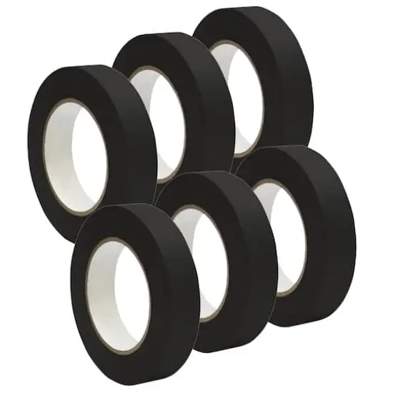 Premium Grade Black Masking Tape Roll, 6ct. {1}