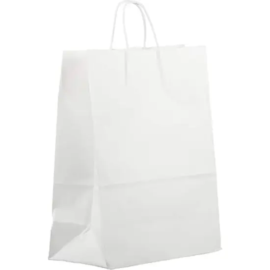 JAM Paper 15.5" White Kraft Solid Gift Bags, 100ct. {1}